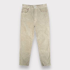 TRAVE Harper Crop Slim Corduroy High-Rise Straight Leg Pants Tan Women's Size 27